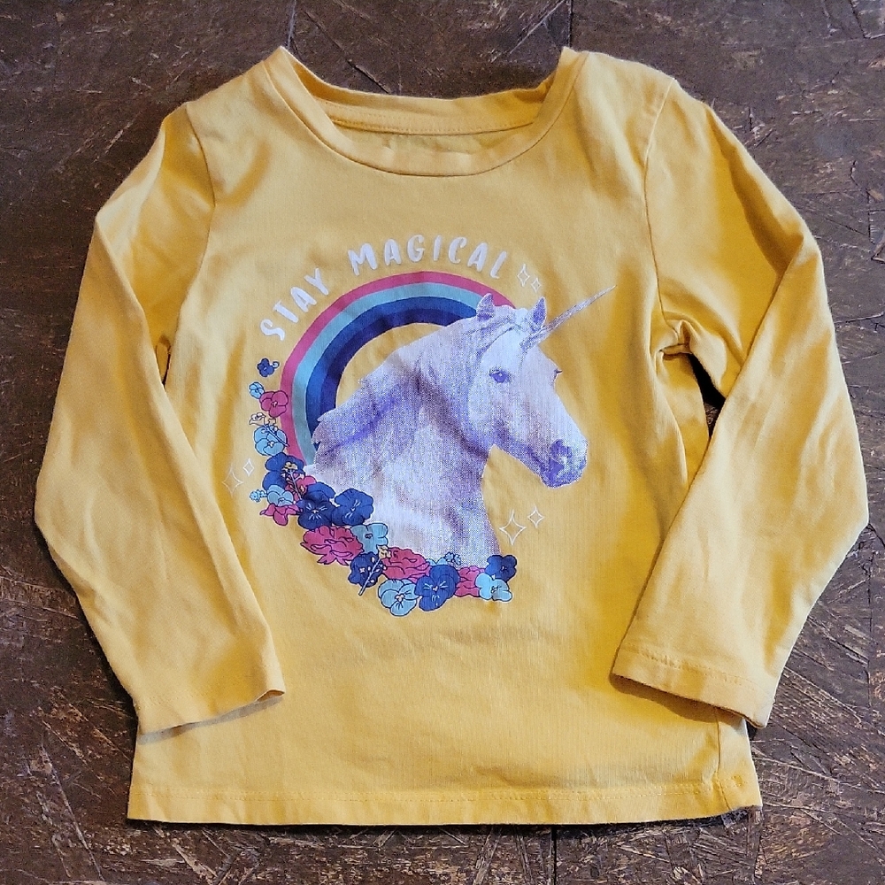Joe Fresh Stay Magical Unicorn Long Sleeve Tee - Yellow
